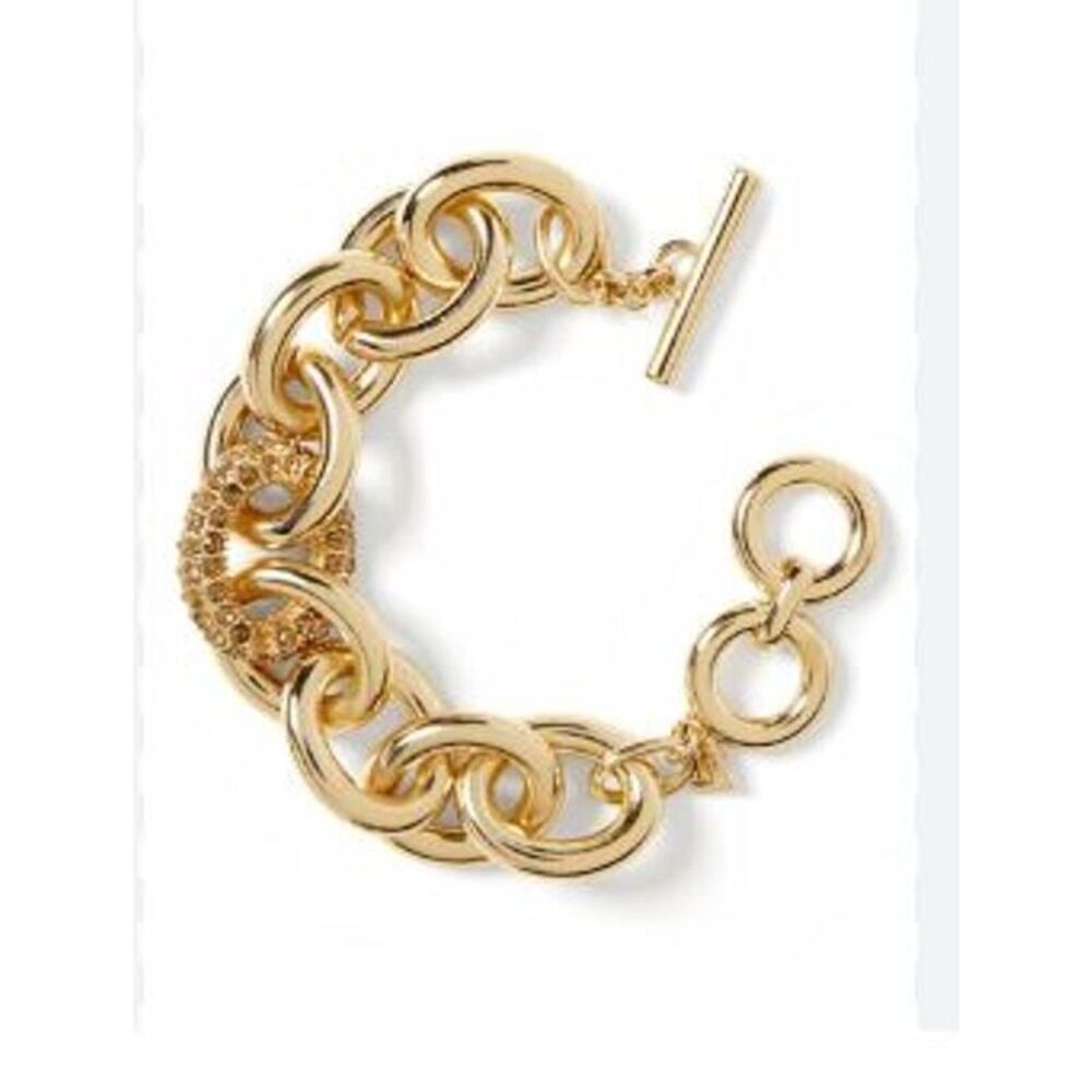 NWT Banana Republic Women's Gold pave GLAMOUR Toggle Bracelet NWT 89